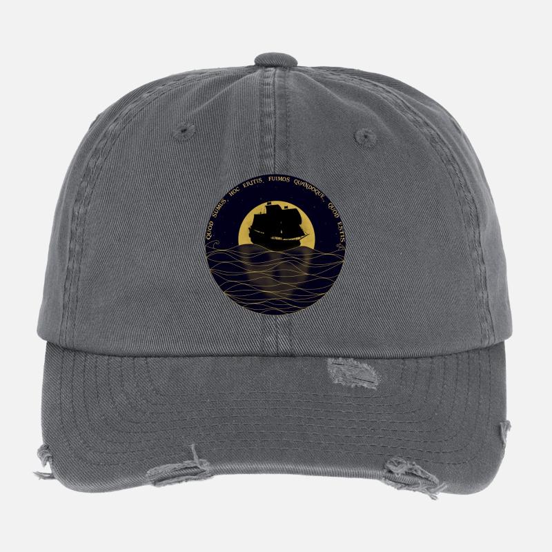 Quod sumus hoc eritis Flexfit Vintage Destroyed Cap