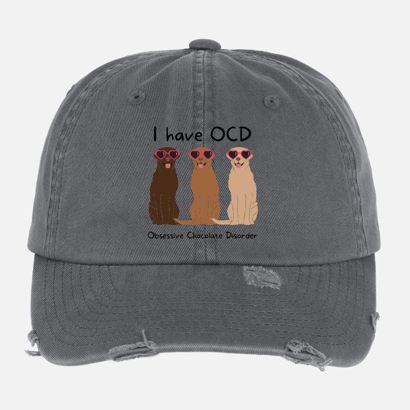 chocolate, eating chocolate Flexfit Vintage Destroyed Cap