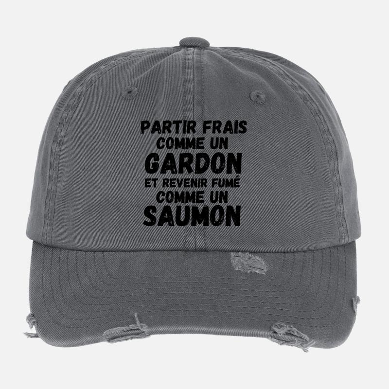pêcheur, fan de pêche, saumon Casquette vintage effet usé Flexfit