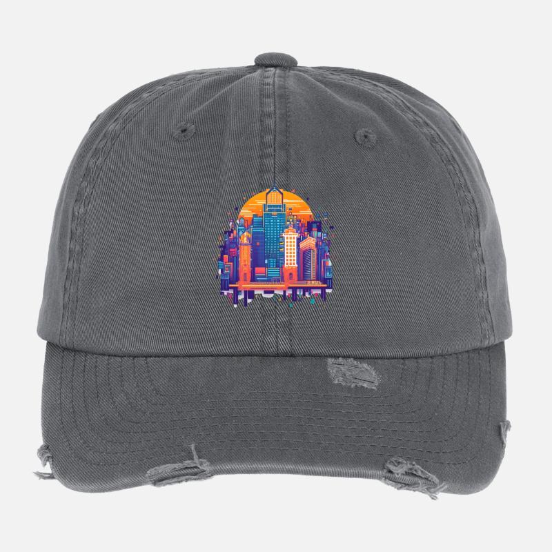 Colourful city Flexfit Vintage Destroyed Cap