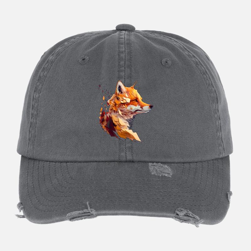 Polygon Fox Design, Pretty Fox Casquette vintage effet usé Flexfit