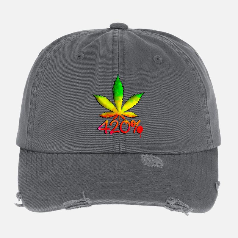 420 % Flexfit Vintage Destroyed Cap