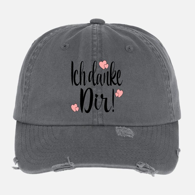 Ich danke Dir Danksagung Sprüche Flexfit Vintage Destroyed Cap