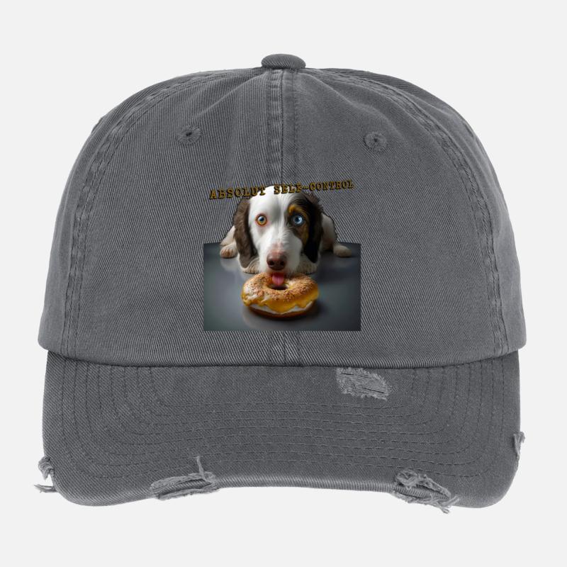 Absolut Self control dog 01 Flexfit Vintage Destroyed Cap