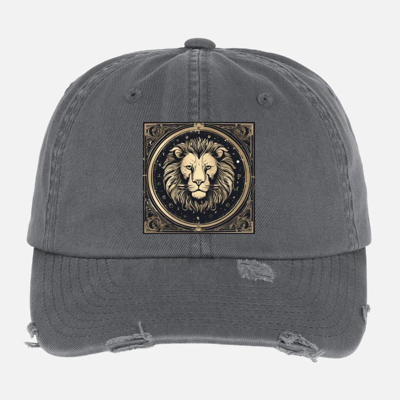 Zodiac Leo Flexfit Vintage Destroyed Cap