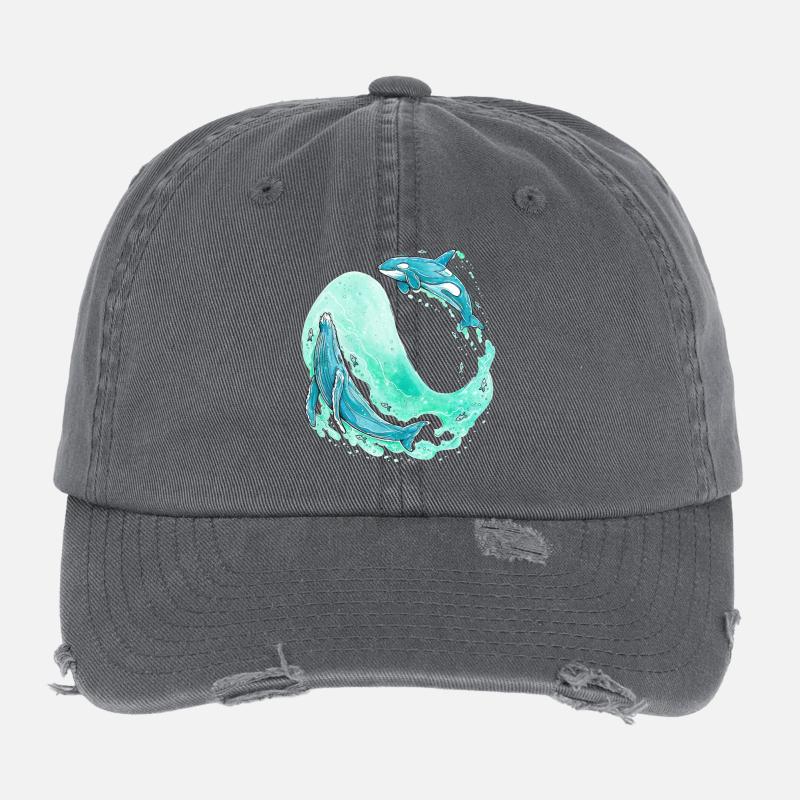 Vague de baleine Casquette vintage effet usé Flexfit