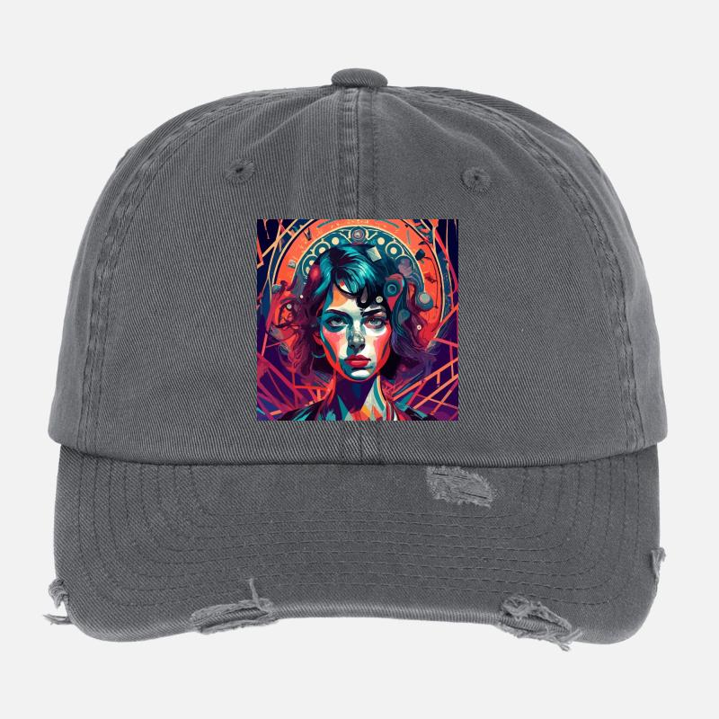 Psychedelic Lady Flexfit Vintage Destroyed Cap