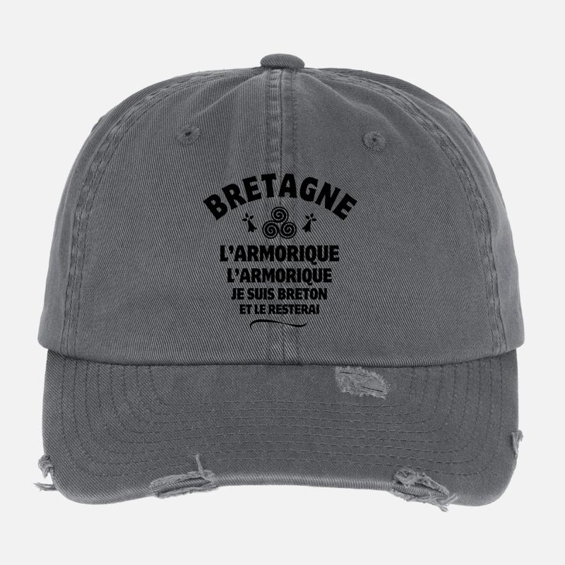 Bretagne, Breton, Armorique Casquette vintage effet usé Flexfit