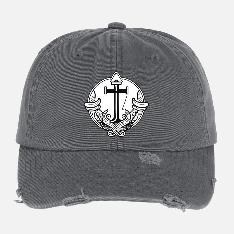 Anchor design for seafarers Flexfit Vintage Destroyed Cap