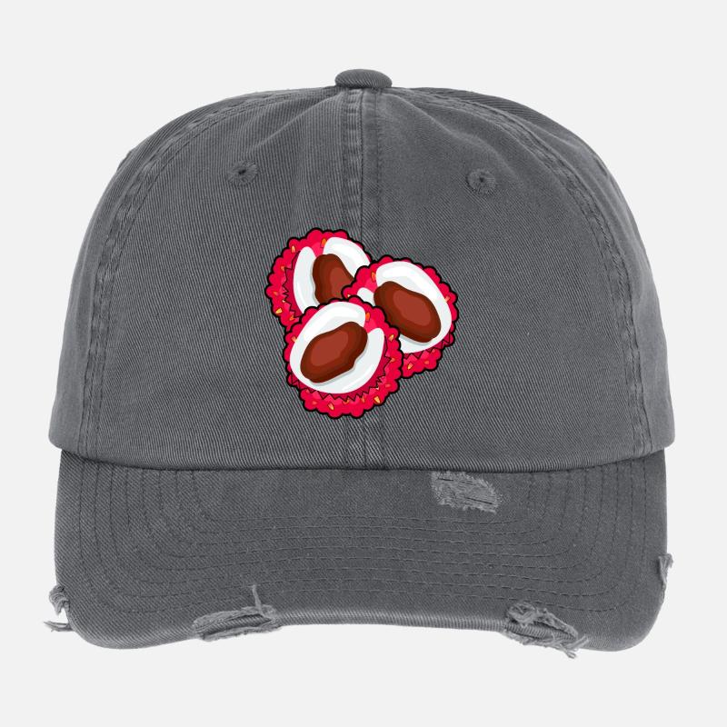 LYCHEE LITSCHI FRÜCHTE - OBST ESSEN Flexfit Vintage Destroyed Cap