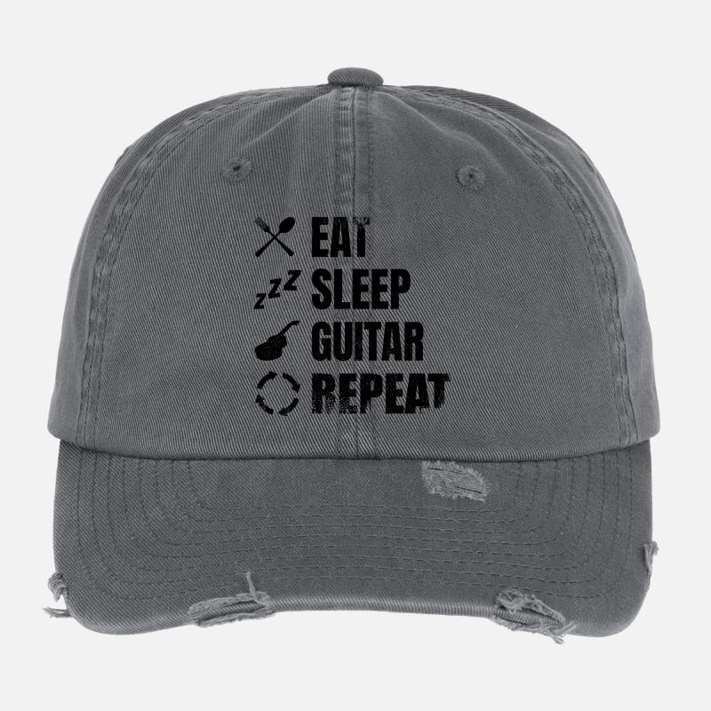 Routine quotidienne du guitariste Casquette vintage effet usé Flexfit