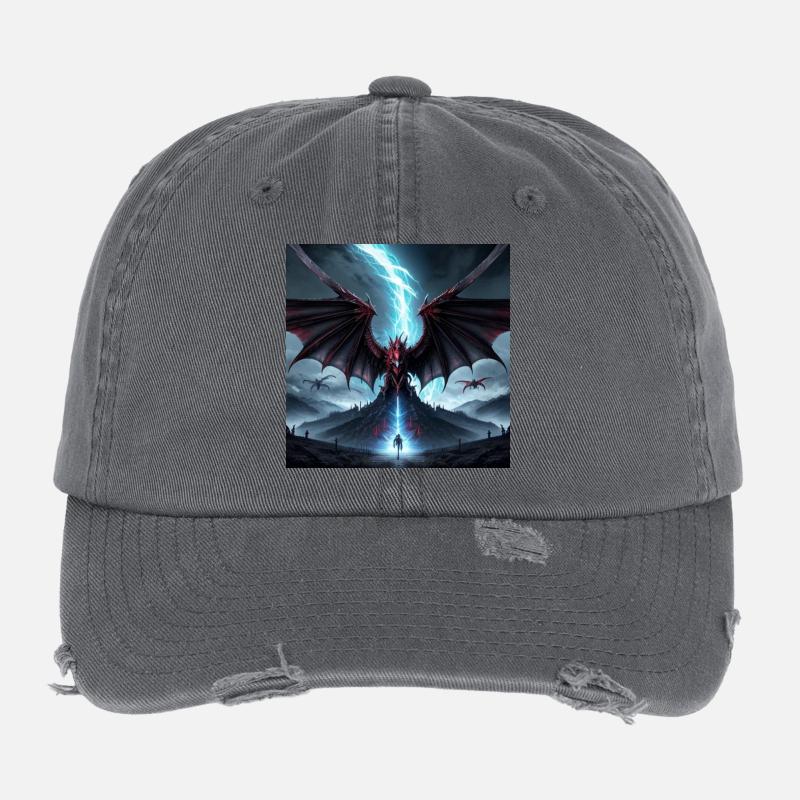 Drachensturm über Mondkuppe Flexfit Vintage Destroyed Cap