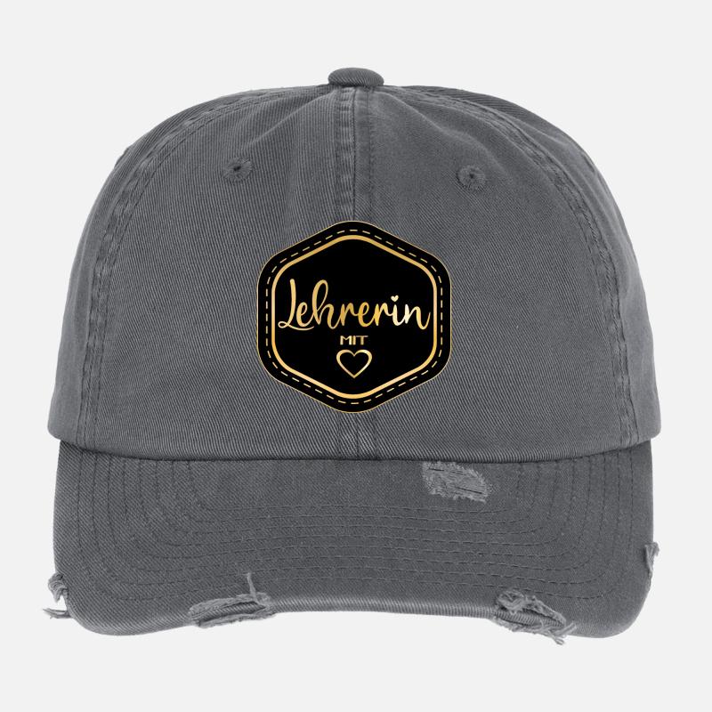 DANKESCHÖN SPRÜCHE - LEHRERIN MIT HERZ Flexfit Vintage Destroyed Cap