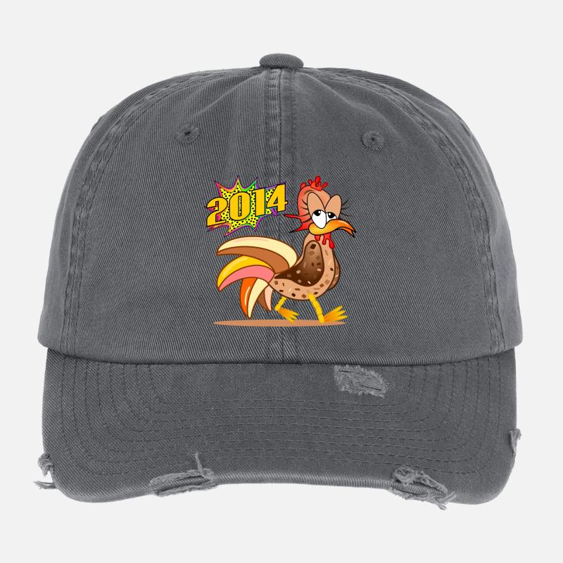 12th Birthday 2014 Chicken Flexfit Vintage Destroyed Cap