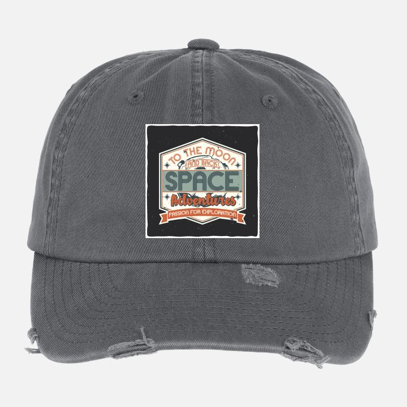 Weltraumabenteuer Inspirationsschild Flexfit Vintage Destroyed Cap