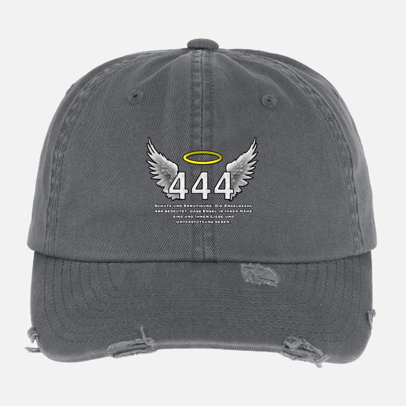 Angel Number 444 Winged Brilliance Flexfit Vintage Destroyed Cap