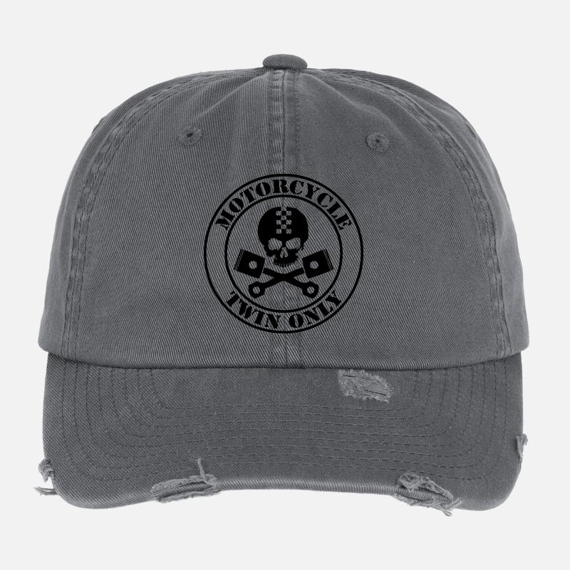 Motorcycle twin only Casquette vintage effet usé Flexfit