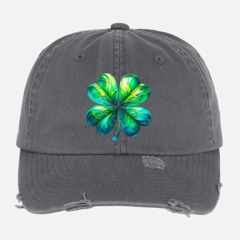 Vierblättriges Kleeblatt Flexfit Vintage Destroyed Cap