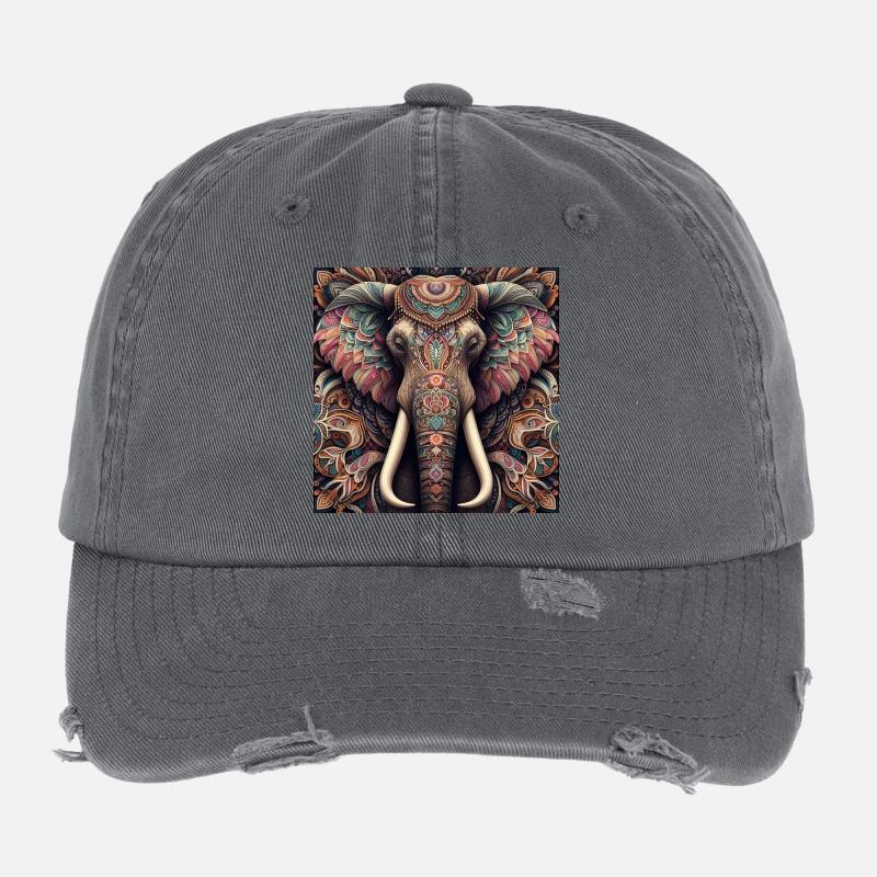 Decorated Elephant Flexfit Vintage Destroyed Cap