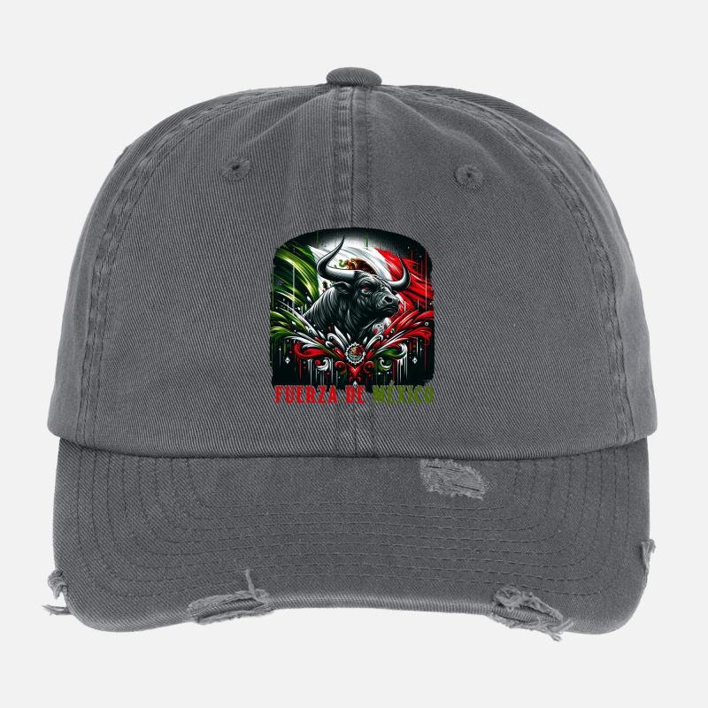 Mexiko Stierkampf Design Flexfit Vintage Destroyed Cap