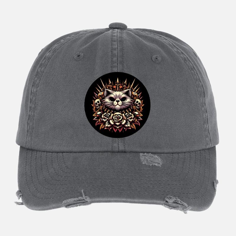Evil cat Flexfit Vintage Destroyed Cap