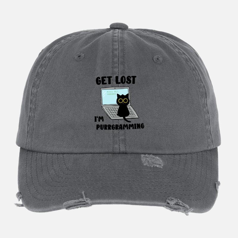 Perds-toi je ronronne Casquette vintage effet usé Flexfit