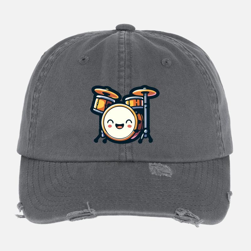 Rhythmic Rumble : le délice de la batterie Casquette vintage effet usé Flexfit