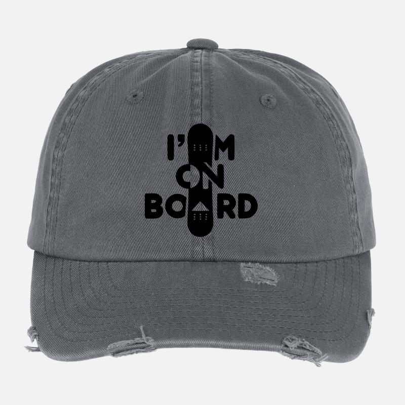 Ich bin an Bord -Snowboard Flexfit Vintage Destroyed Cap