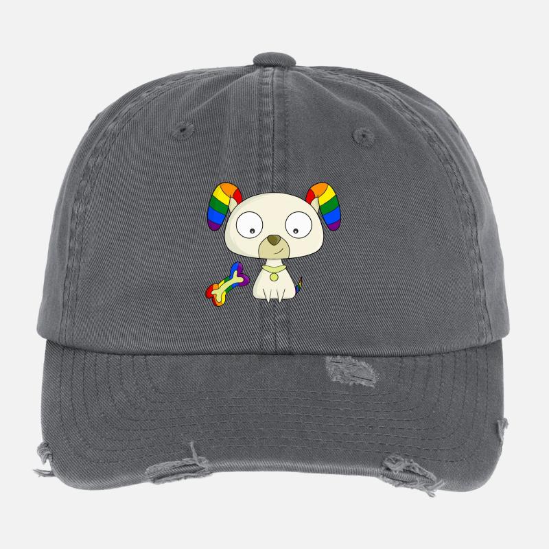 Rainbow puppy Flexfit Vintage Destroyed Cap