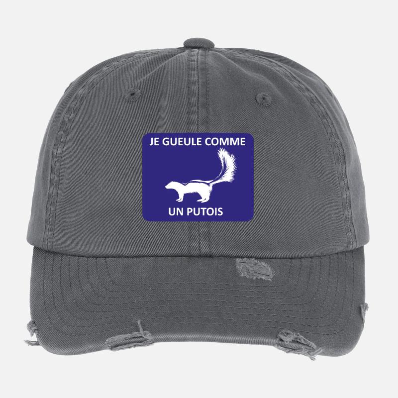 Je gueule comme un putois Casquette vintage effet usé Flexfit
