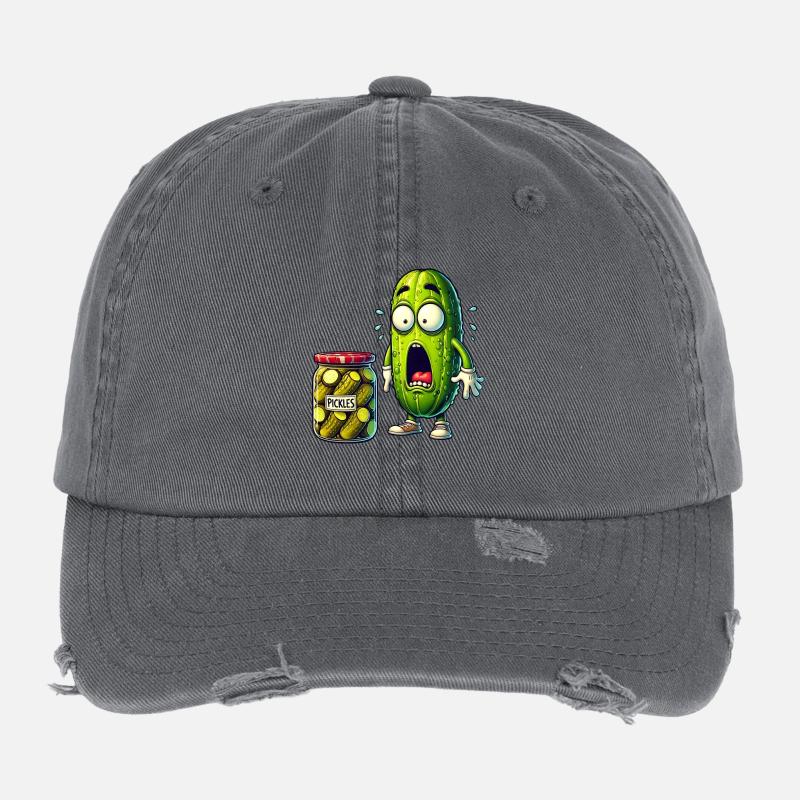 Lustiges Gurken Design Flexfit Vintage Destroyed Cap