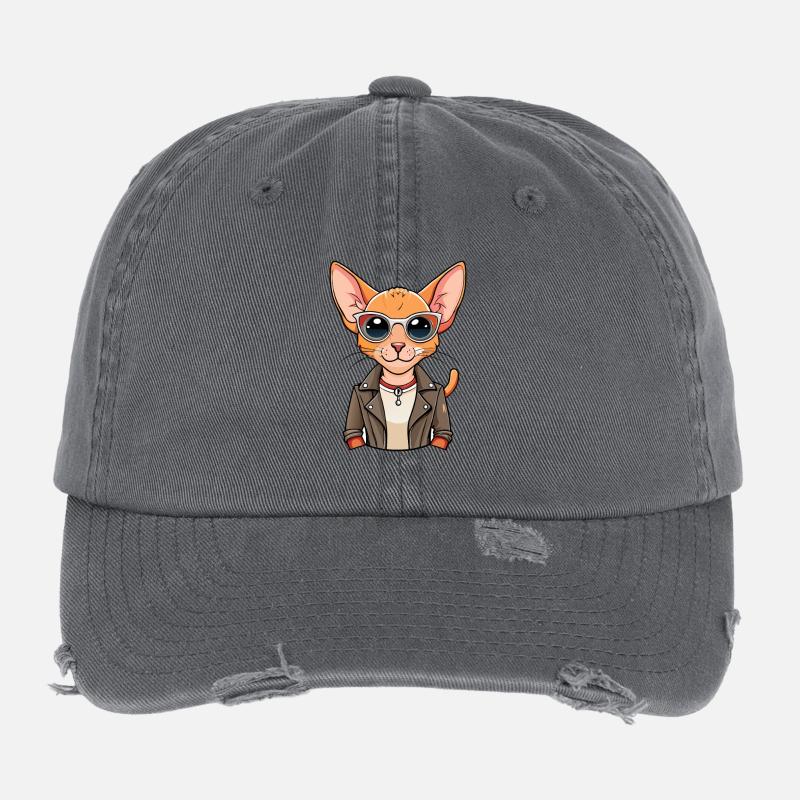 Devon Rex Funny Cartoon Kawaii Jacket Sunglasses Flexfit Vintage Destroyed Cap