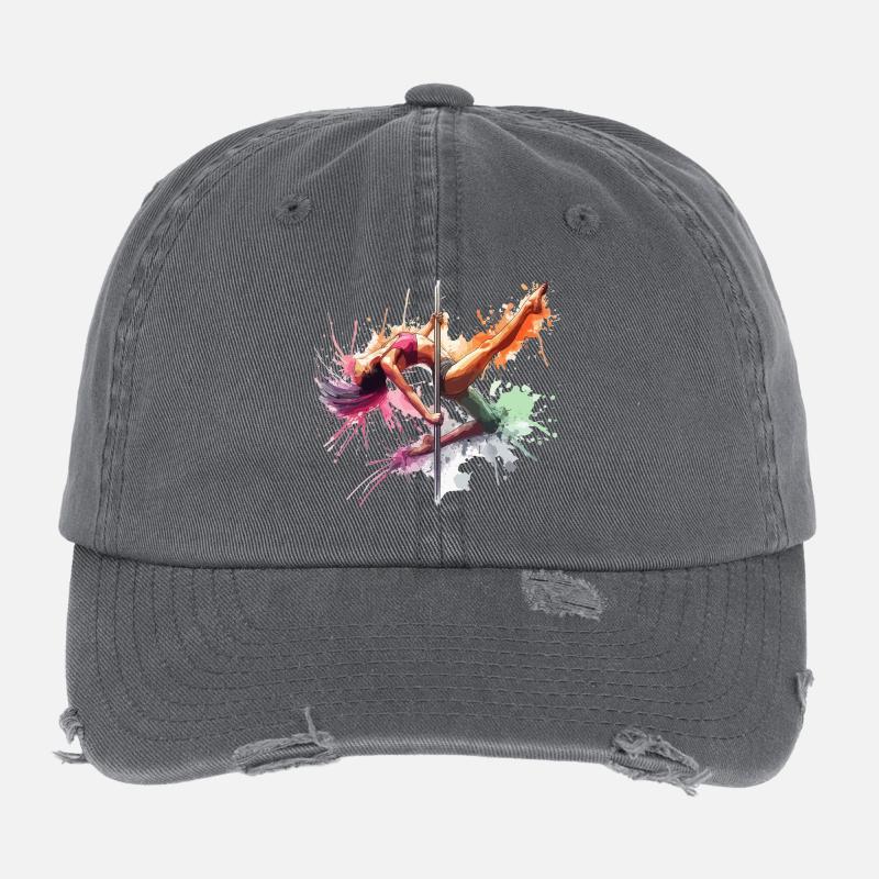 Pole Dance Couleurs Dynamiques Pole Dance Cadeau Casquette vintage effet usé Flexfit