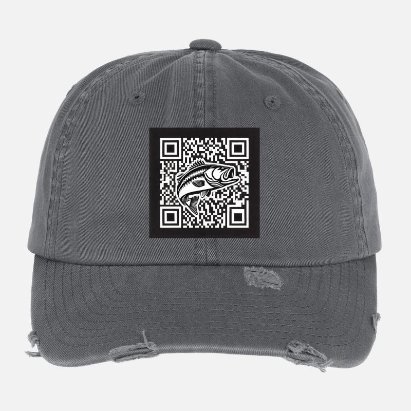 Barsch QR Code Design Flexfit Vintage Destroyed Cap