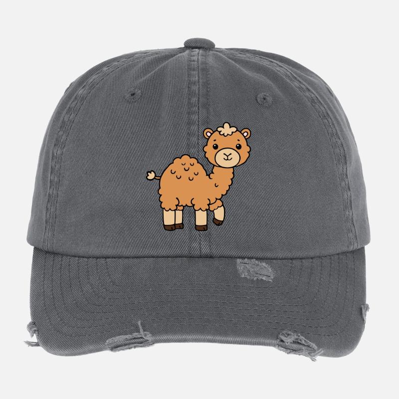 Camel Dromedary Flexfit Vintage Destroyed Cap