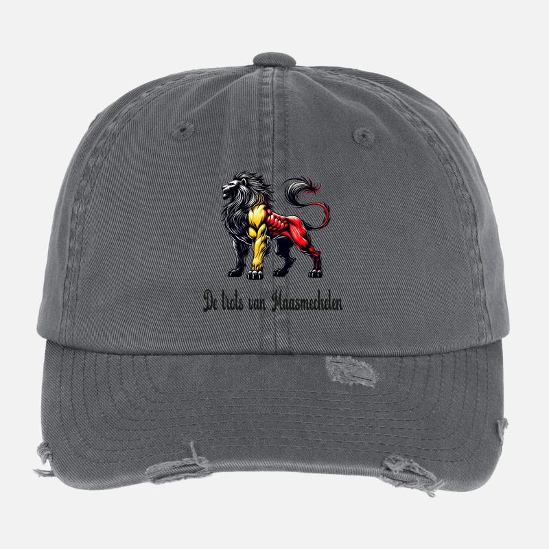 Maasmechelen Löwe Flaggen Design Flexfit Vintage Destroyed Cap