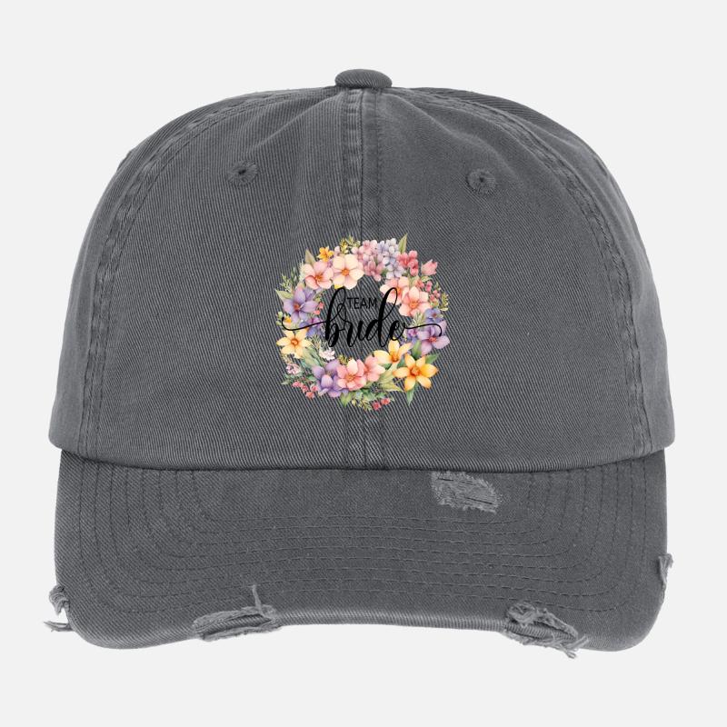 Team Bride! Personalisierbar Flexfit Vintage Destroyed Cap