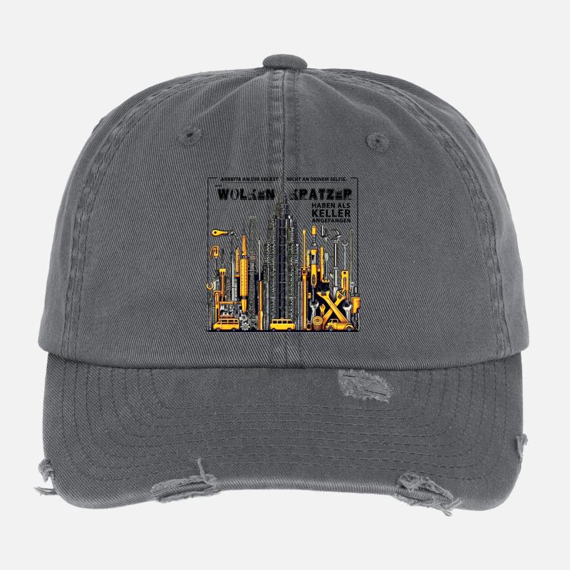 Auch Wolkenkratzer haben als Keller angefangen Flexfit Vintage Destroyed Cap