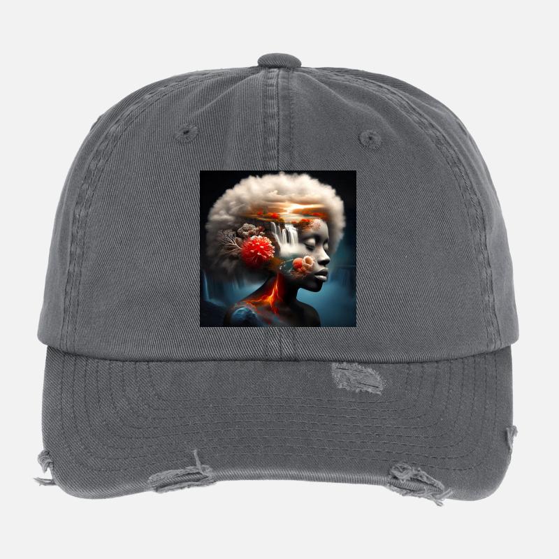 Surrealist Face Flexfit Vintage Destroyed Cap