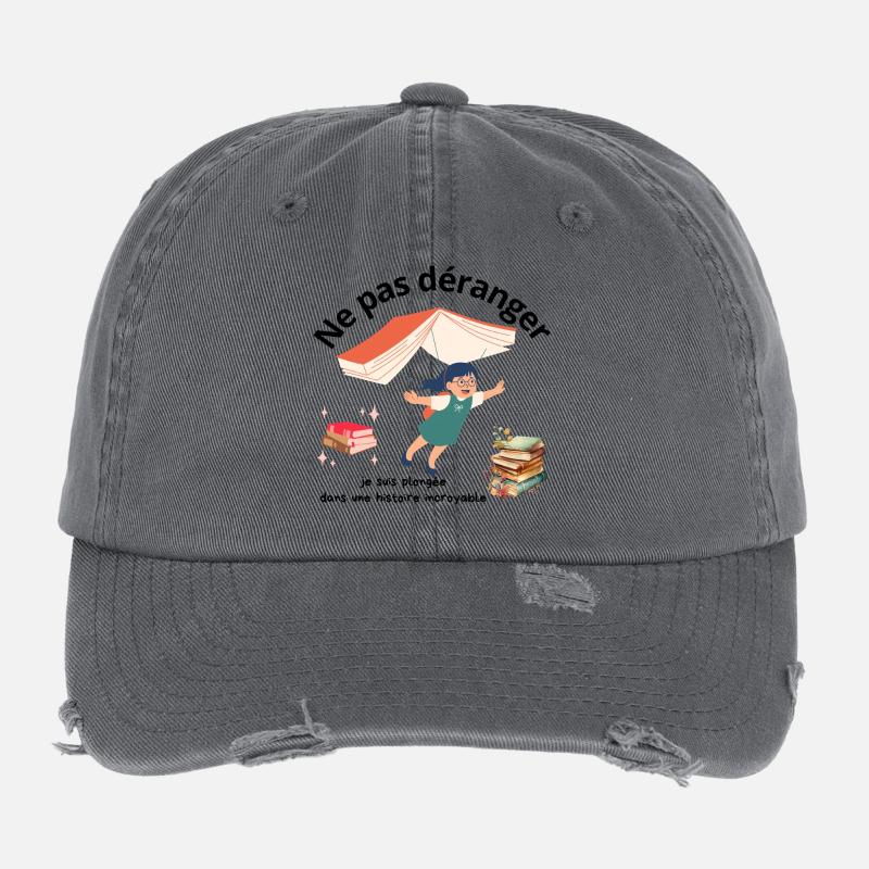 Ne pas déranger lecture Casquette vintage effet usé Flexfit