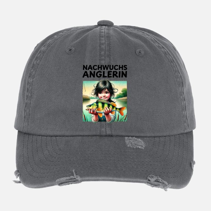 Nachwuchs Anglerin Flexfit Vintage Destroyed Cap
