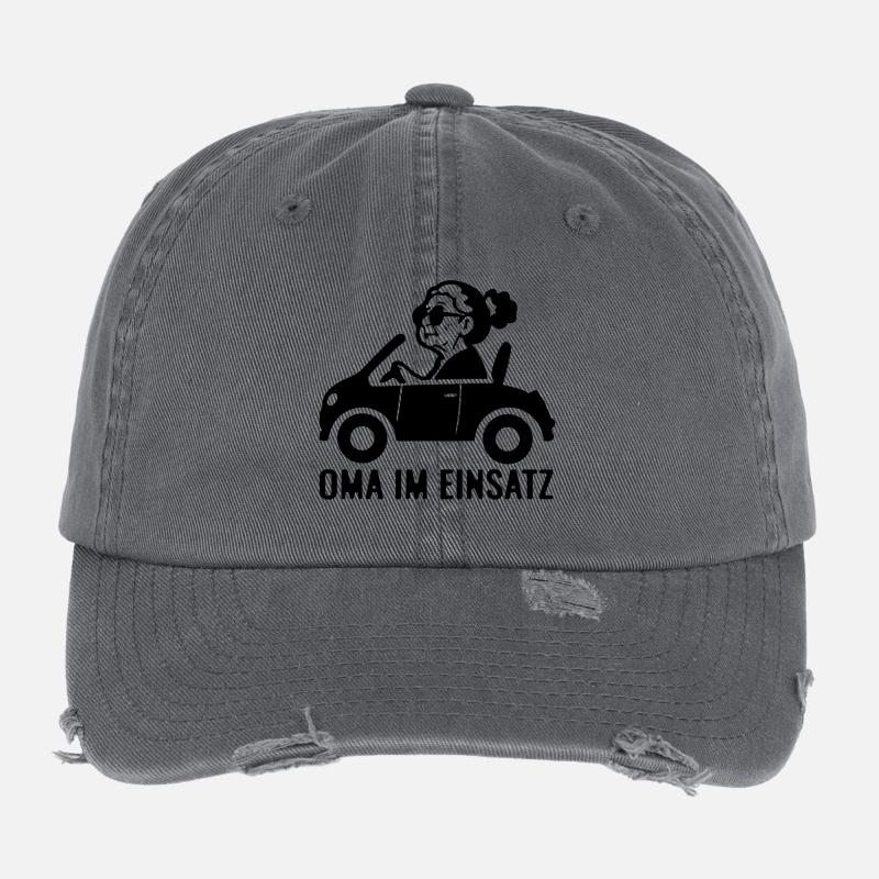 Oma im Einsatz Auto Flexfit Vintage Destroyed Cap