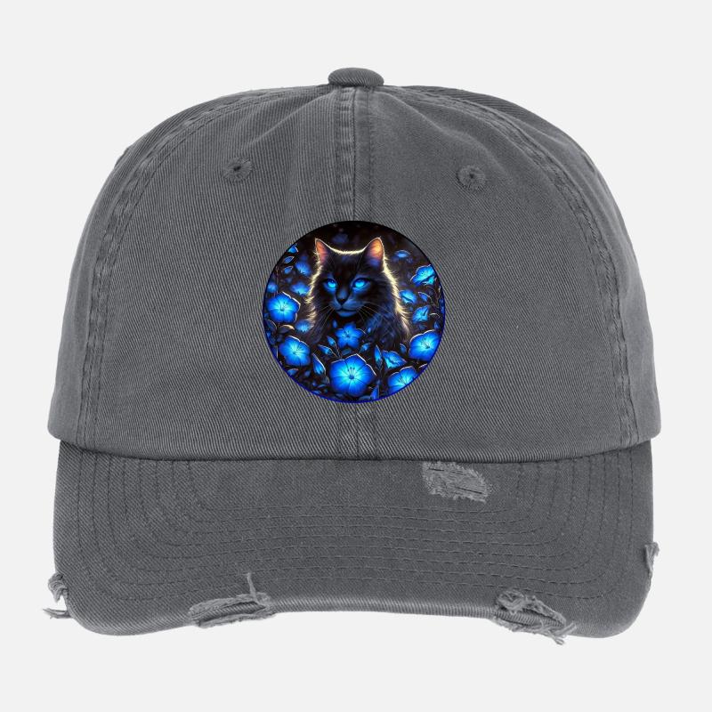 Brightly beautiful cat Flexfit Vintage Destroyed Cap