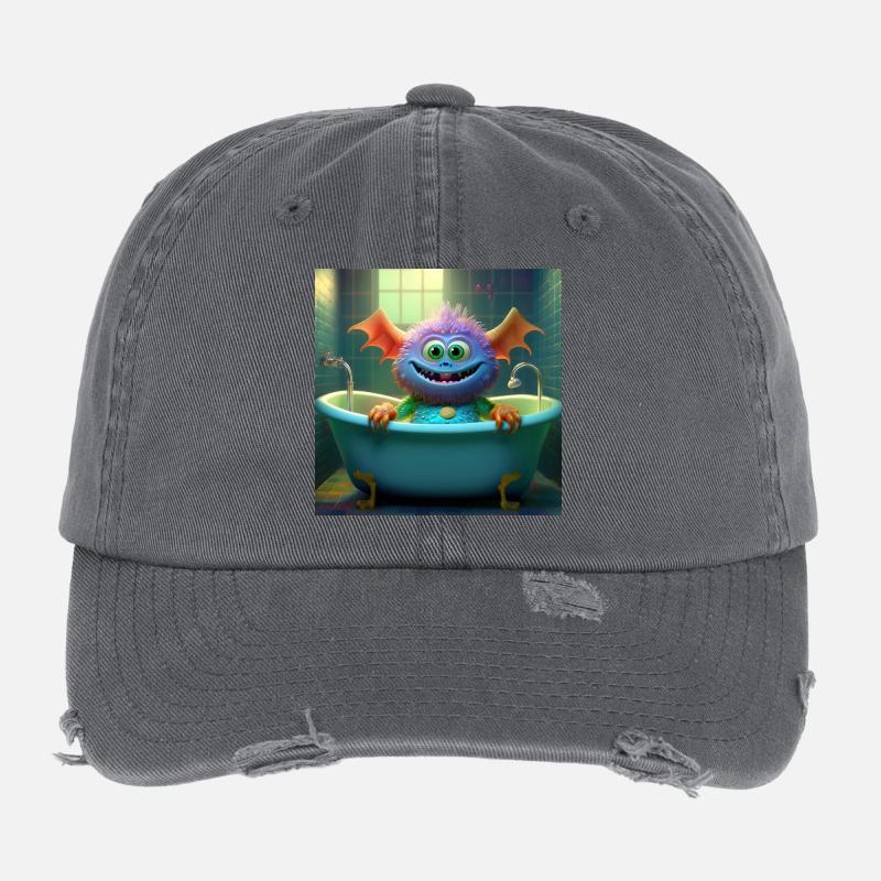 Kleines Monster badet Flexfit Vintage Destroyed Cap