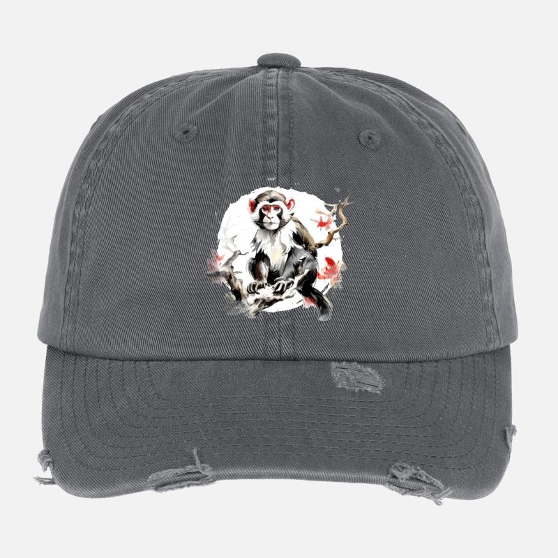 Chinesisches Sternzeichen Affe Flexfit Vintage Destroyed Cap