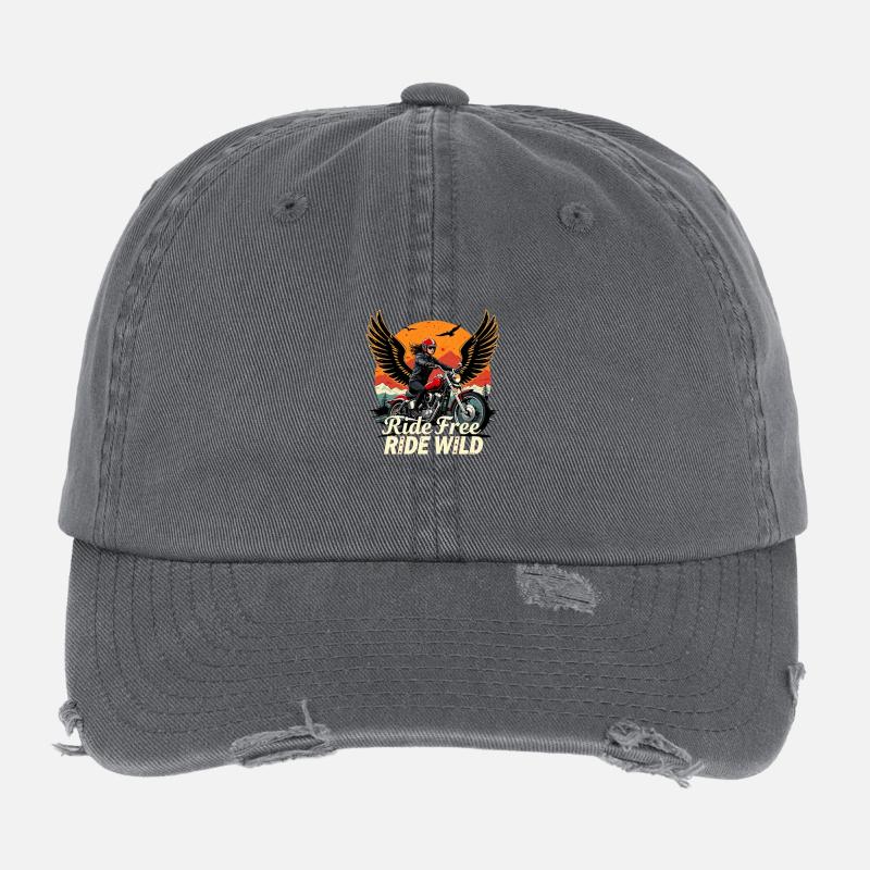Ride Free Ride Wild Casquette vintage effet usé Flexfit