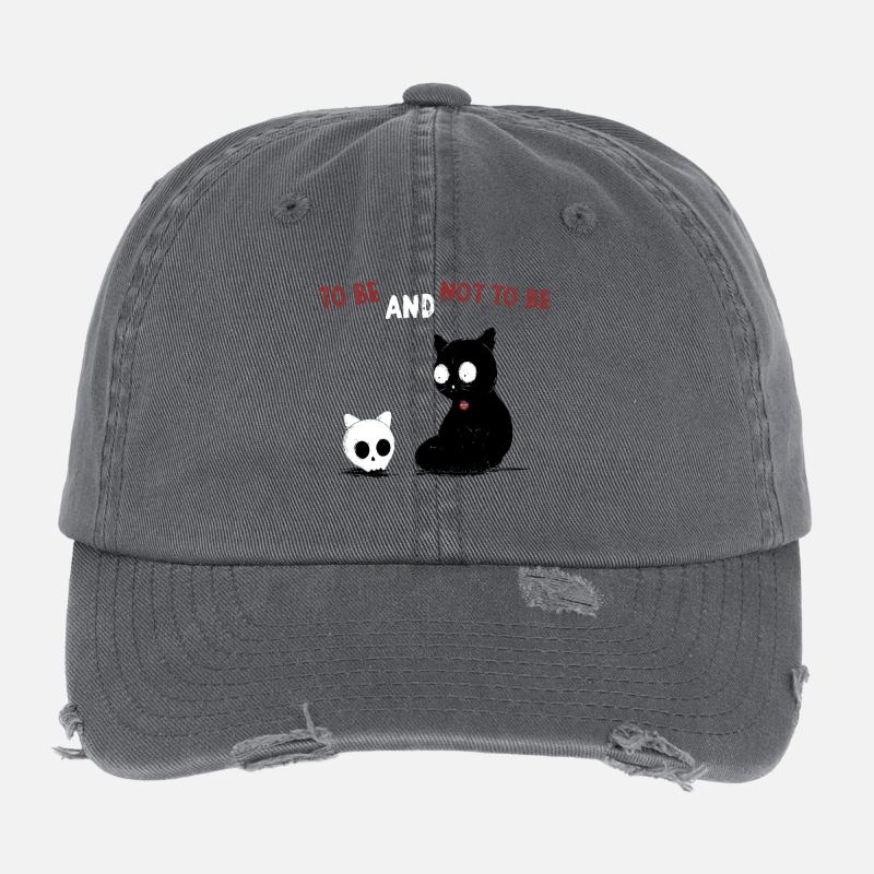 Schroedinger's Poetic Cat Flexfit Vintage Destroyed Cap