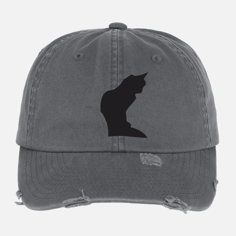 Nemo, schwarze Katz im Keller Flexfit Vintage Destroyed Cap