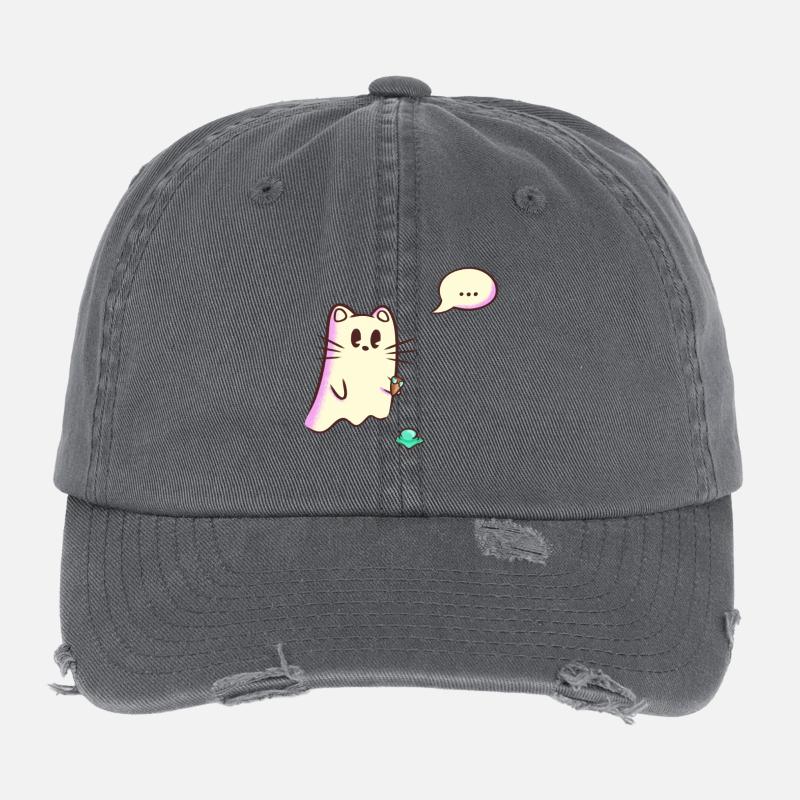 Ghost Cat Drops - Oops Flexfit Vintage Destroyed Cap