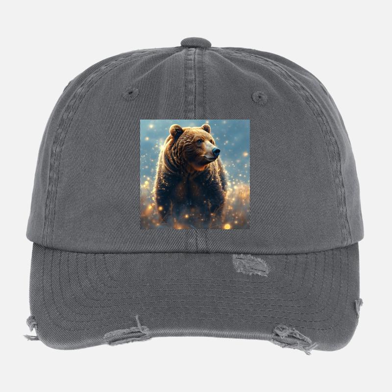 Krafttier Braunbär Flexfit Vintage Destroyed Cap